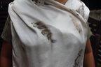 White Silk Eucalyptus Leaf Scarf Eco Printed