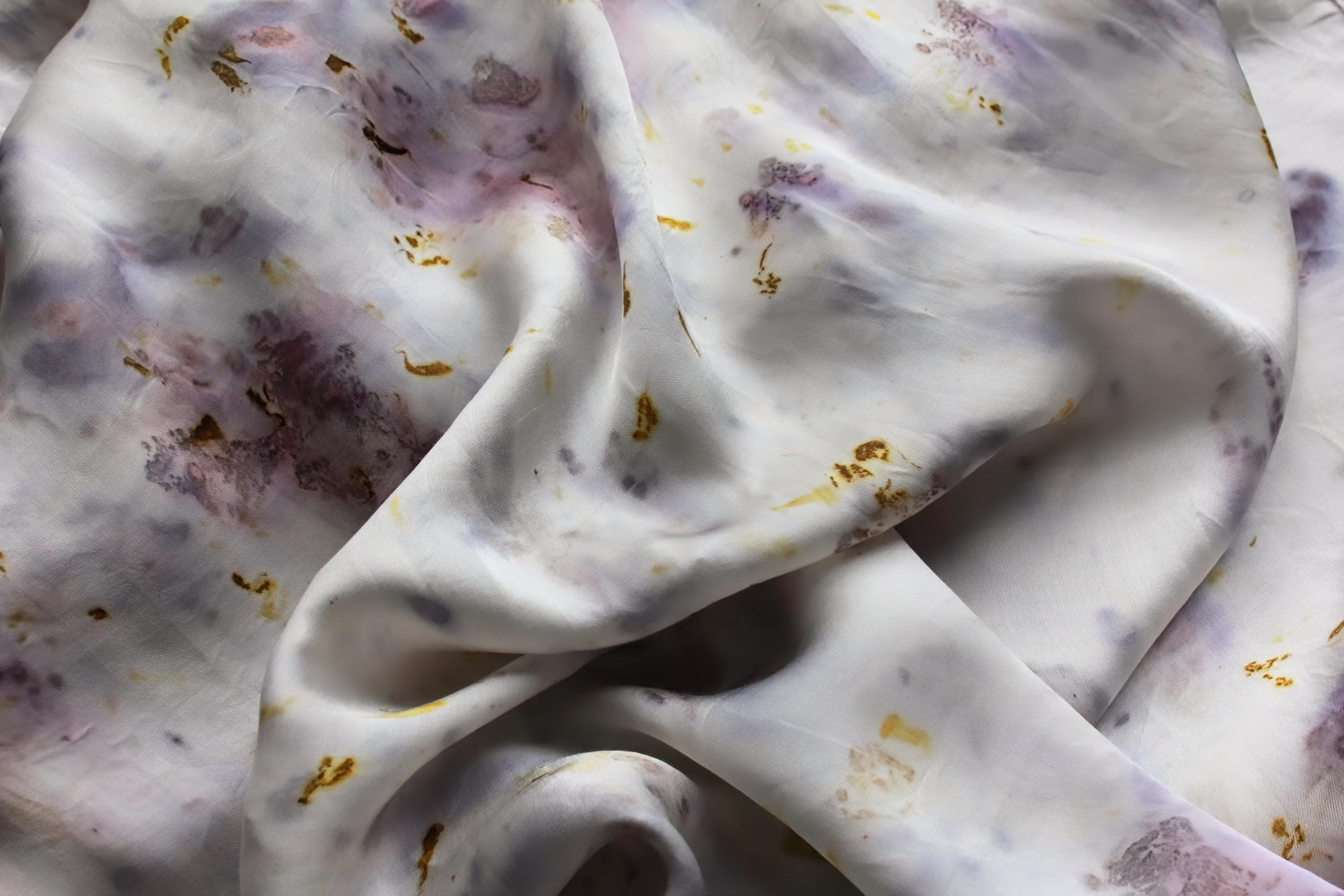 Marigold and Hibiscus Bundle Dyed Silk Scarf