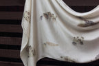 White Silk Eucalyptus Leaf Scarf Eco Printed