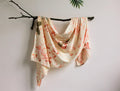 Golden Silk Scarf: Handmade with Teak Leaves