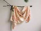 Golden Silk Scarf: Handmade with Teak Leaves